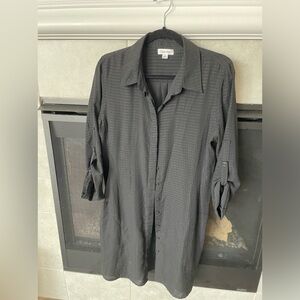 Calvin Klein women button down dress midi black